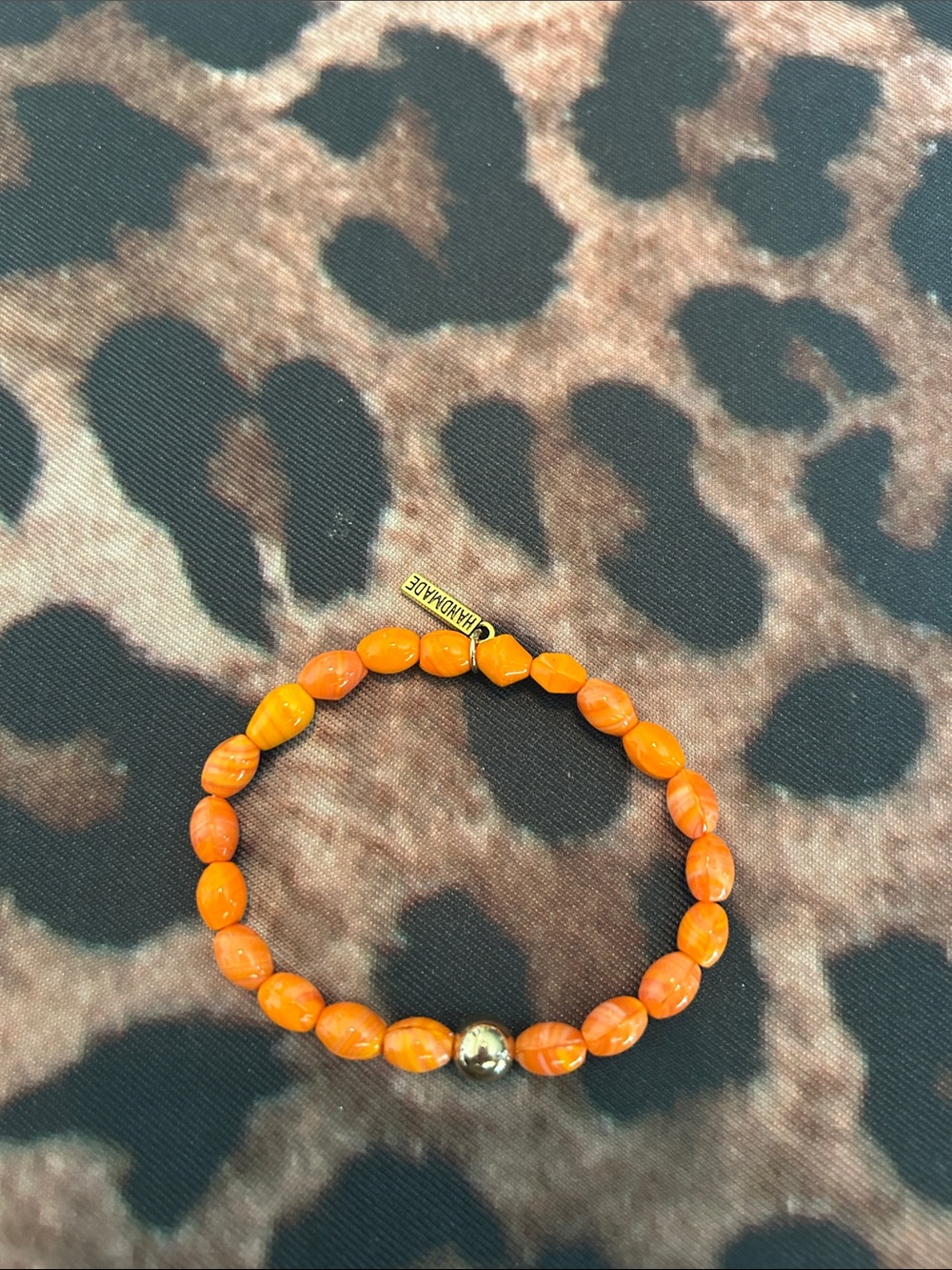 Chan Luu Orange Beaded Bracelet with Gold Accent